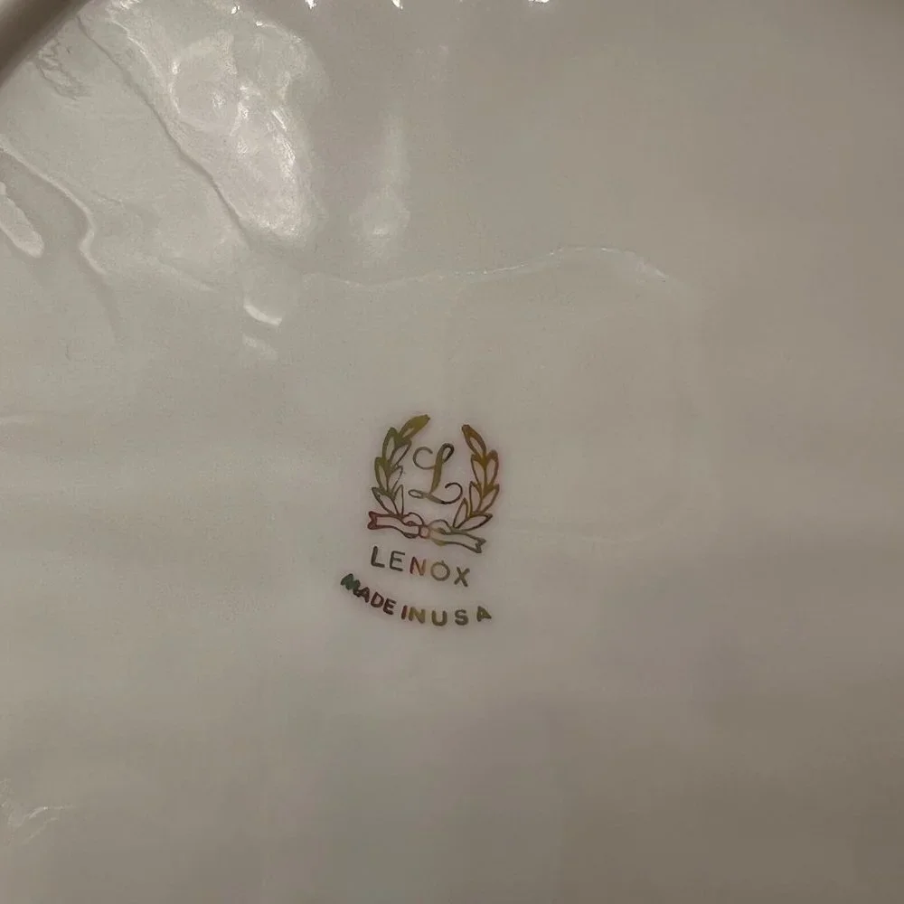 Vintage Lenox Seville Ivory With Platinum Wine Bottle Coaster Plate Porcelain